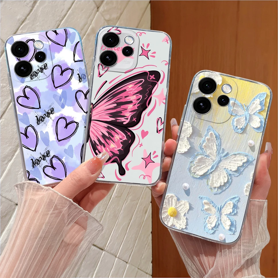 Case For Oppo Reno15 Pro Max Mini FS 15C 5G Pretty Flowers Soft TPU Silicone Shockproof Phone Shell For Oppo Reno15c FS Coque