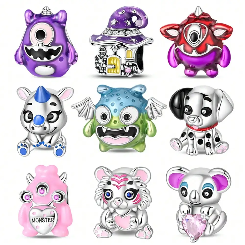 سحر بلاتا لطيف ليتل الوحش الخرز سحر الفضة مطلي لسحر الفضة مطلي سوار الأصلي لصنع المجوهرات