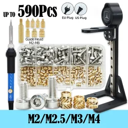 Press Heat Set Insert Tool Soldering Iron Tip 3D Printing Part Brass Thread Inserts Embedded Nut With Stainless Steel Hex Screw