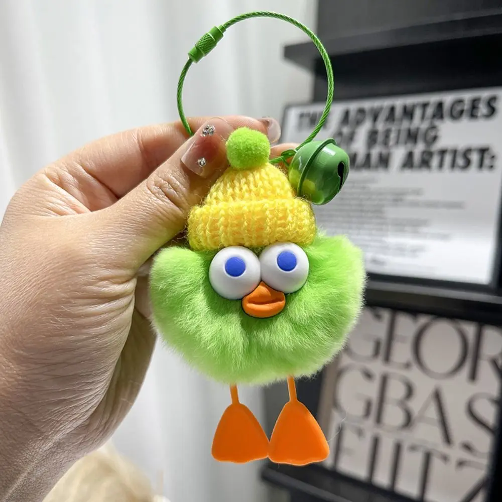 Colgante de felpa portátil, llavero con bola de pelo de conejo Rex, patito, dibujos animados, lindos y divertidos regalos de cumpleaños