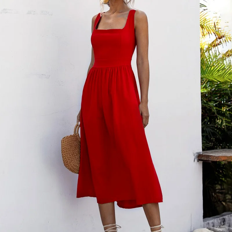 Women Long Dress Summer Sexy Backless Casual White Black Ruched Slip Midi Sundresses 2024 Ladies Strap Clothes For Women y2k