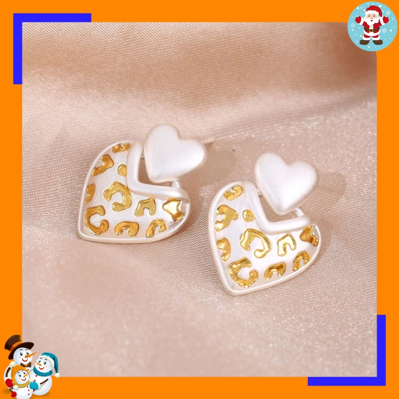 Irregular Square Two-color Oil Dripping New Earrings, Niche Temperament Earrings, Fashion and High-end Sense, Versatile Earrings