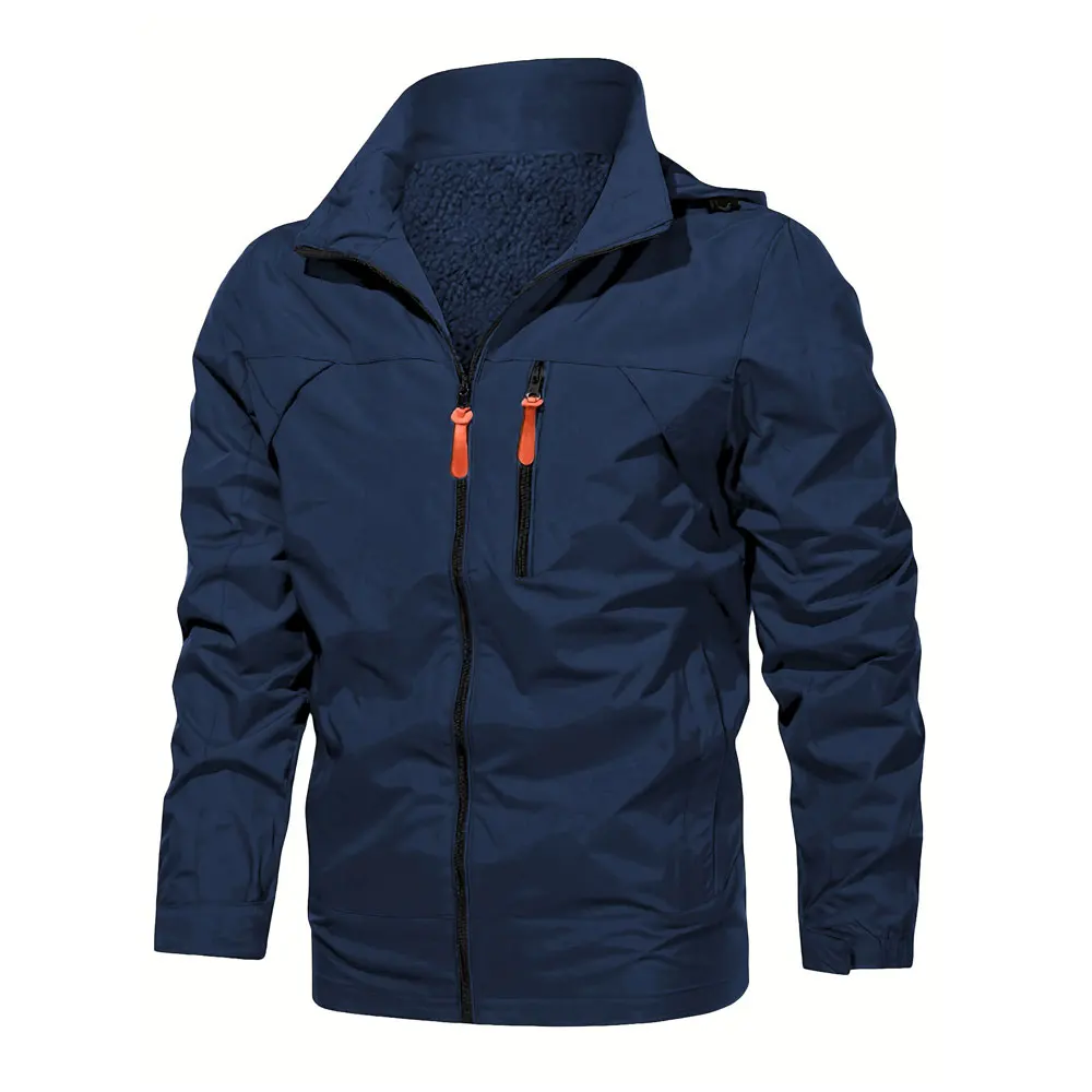 Men's Fleece Warm Jacket Coat Fall Winter Windbreak Thick Cotton Jacket Solid Plus Size loose Fleece Jacket Coat Men's Clothing