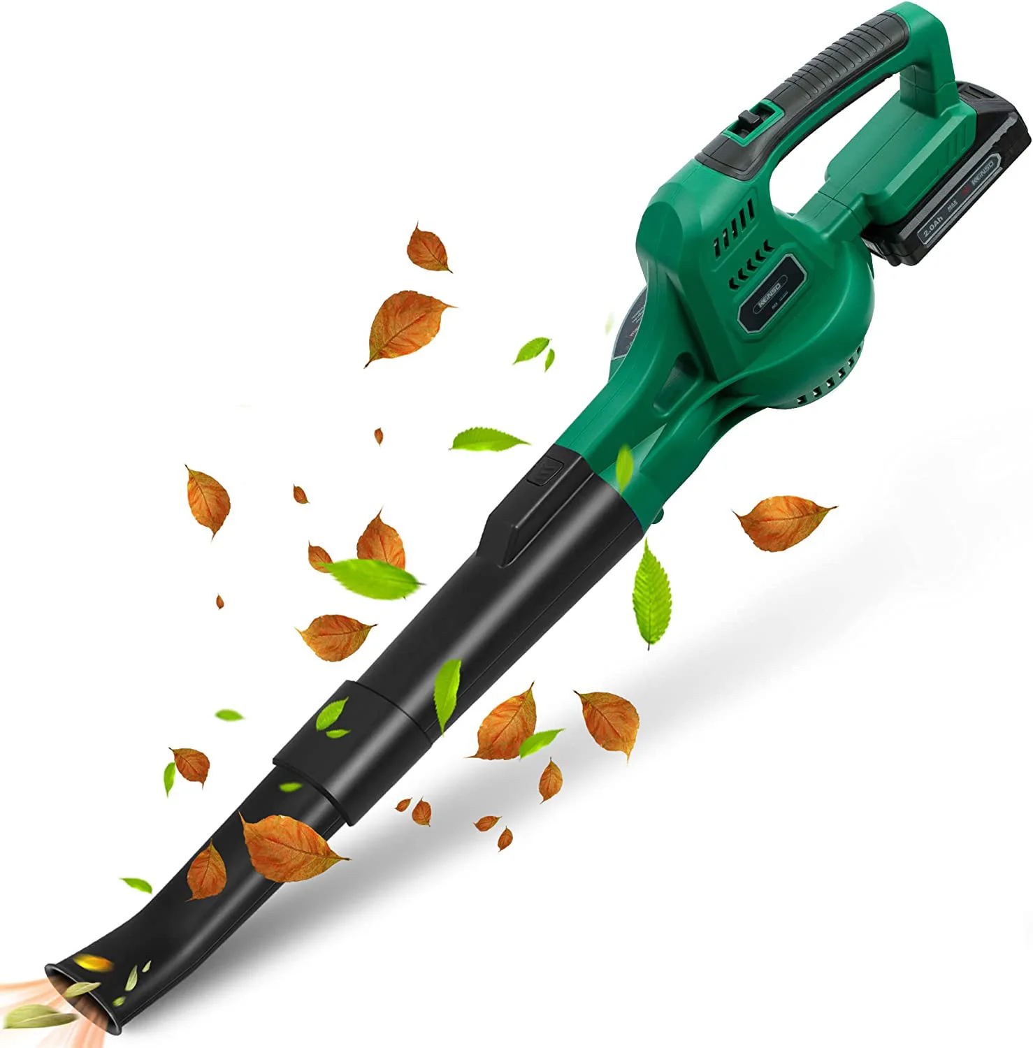 

20V Cordless Rechargeable Leaf Blower Electric Handheld Leaf Blowers Variable Speed Blower With 2 Tubes For Patio