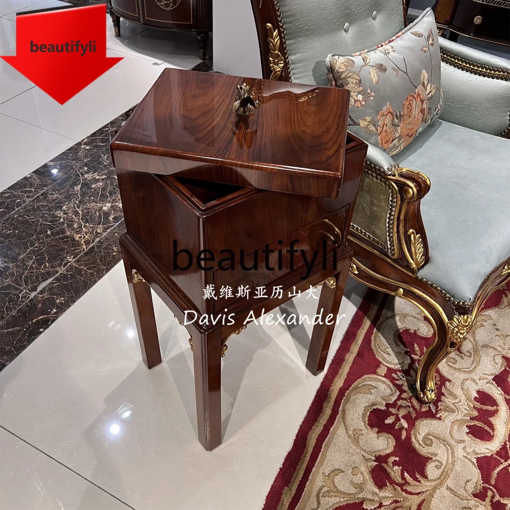 Q181 1 Corner few living room decoration few villas European storage solid wood storage edge few
