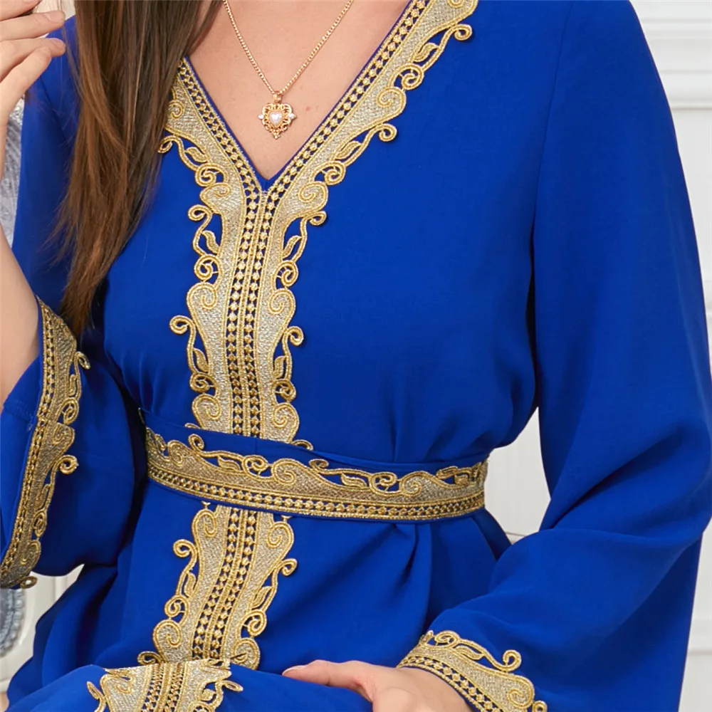 Robe musulmane marocaine brodée pour femmes, Abaya, Kaftans, Robe de soirée, Dubaï, Turquie, Islam, Robes longues, Jalabiya Caftan, Robe éducative, 2024