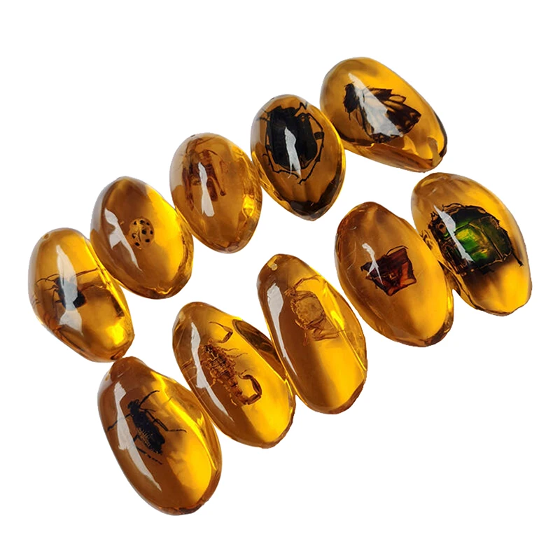 1PC Insects Amber Gemstone Scorpion Natural And Mineral Stones Home Decor Insects Amber Gemstone DIY Hand Crafts Gift