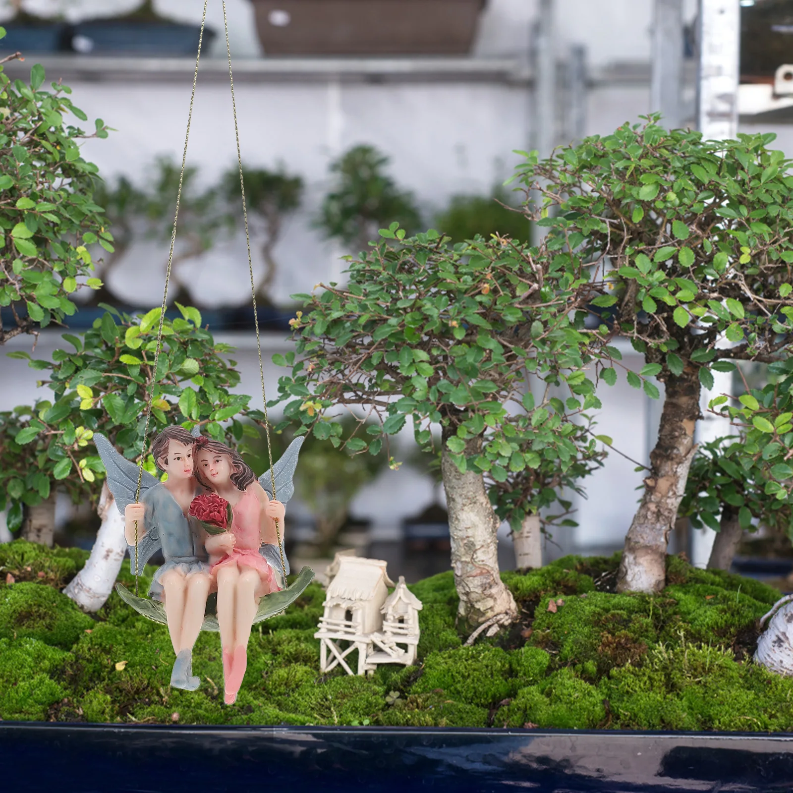 

1Pcs Flower Fairy Decorative Hanging Pendant Resin Artware Garden Adornment Creative Scenic Decor for Home Yard