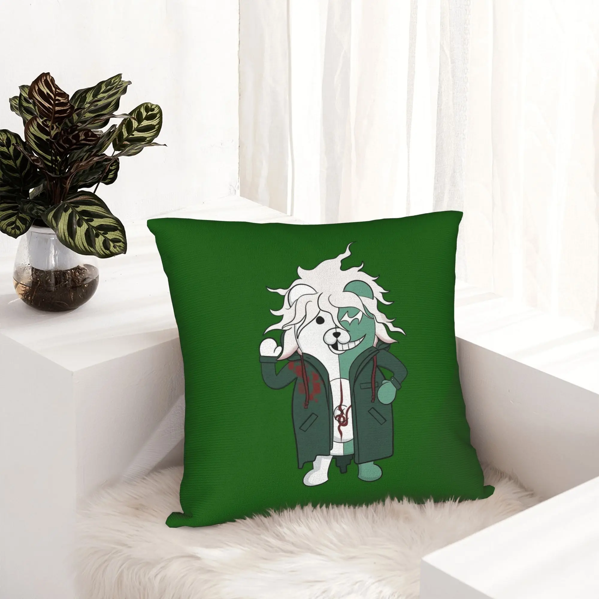 Nagito Komaeda Anime Pillowcase Double-sided Printing Cushion Cover Decorations Throw Pillow Case Cover Home Zippered