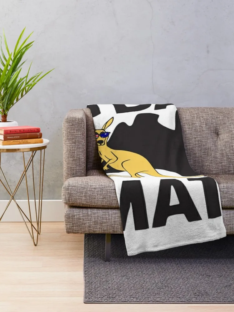 G Day Mate Australia Map Kangaroo Cute Animal wearing Glasses Throw Blanket manga Luxury Thicken Flannel Blankets