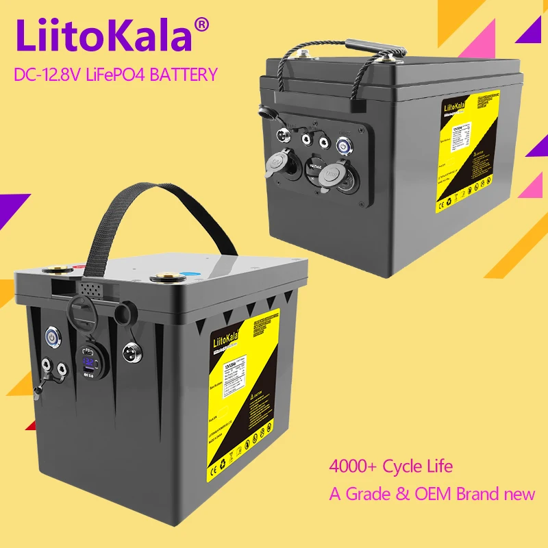 LiitoKala 12V 120Ah 150Ah 200Ah LiFePO4 Battery For RV Campers Golf Cart Off-Road Off-grid Solar Wind QC3.0 Type-C USB output
