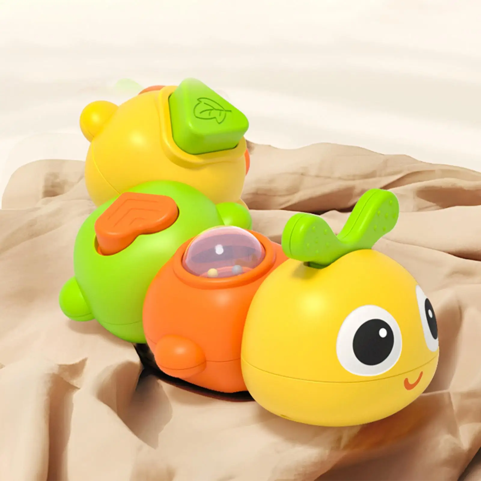 Caterpillar brinquedos para crianças dos desenhos animados chocalho calmante sensorial desenvolvimento crianças brinquedo para calmar habilidades motoras finas chuveiro da menina