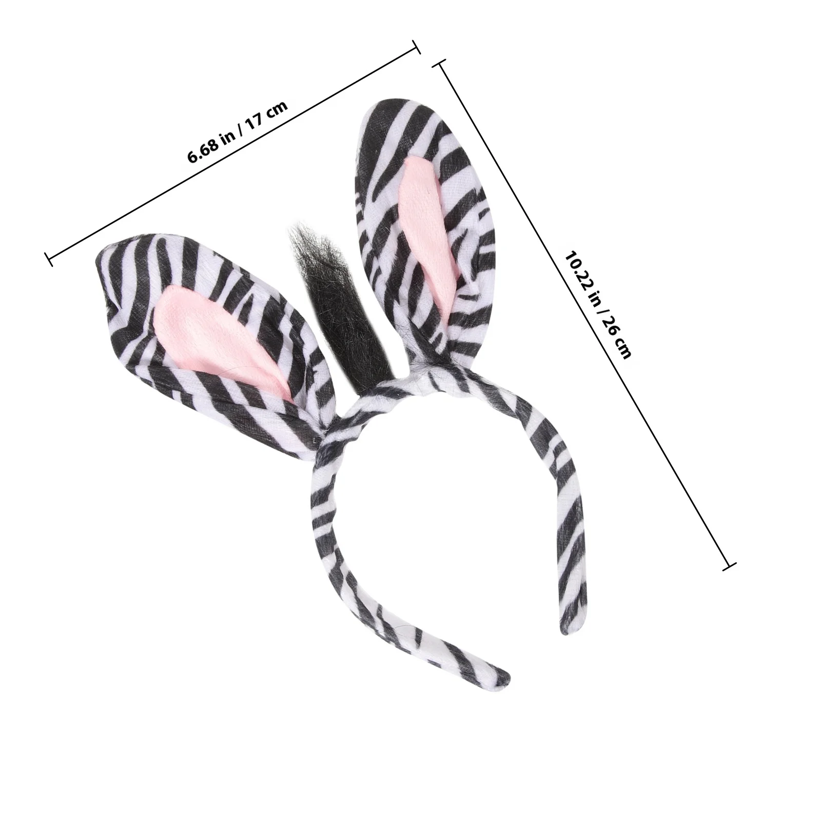 Acessórios de fantasia de zebra para crianças, bandana e cauda, animal, cosplay, festa na selva, conjunto de roupa