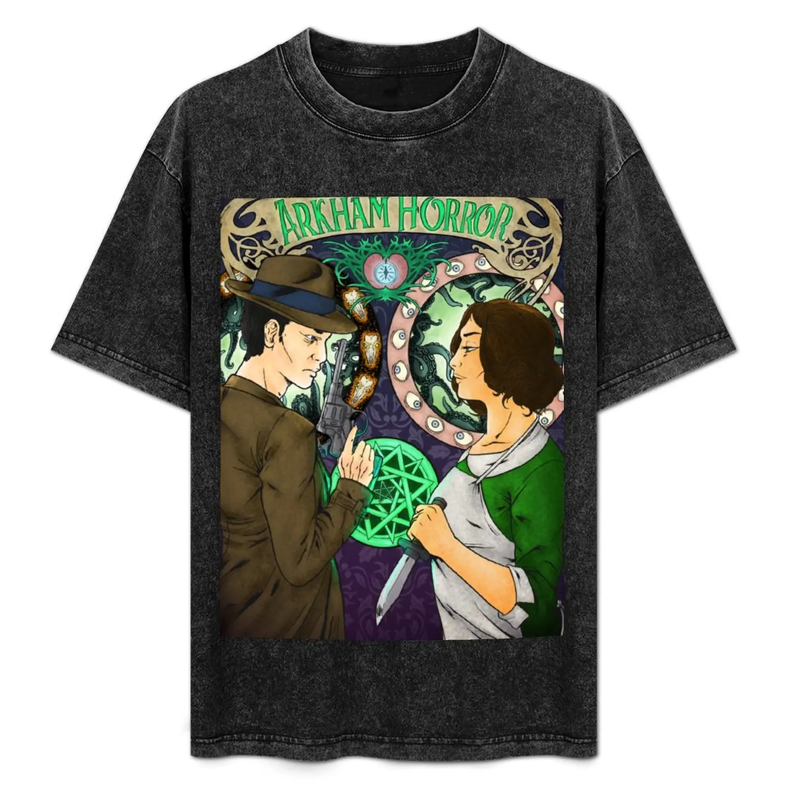 Camiseta de homenaje a Arkham Horror, camiseta de trabajo informal resistente