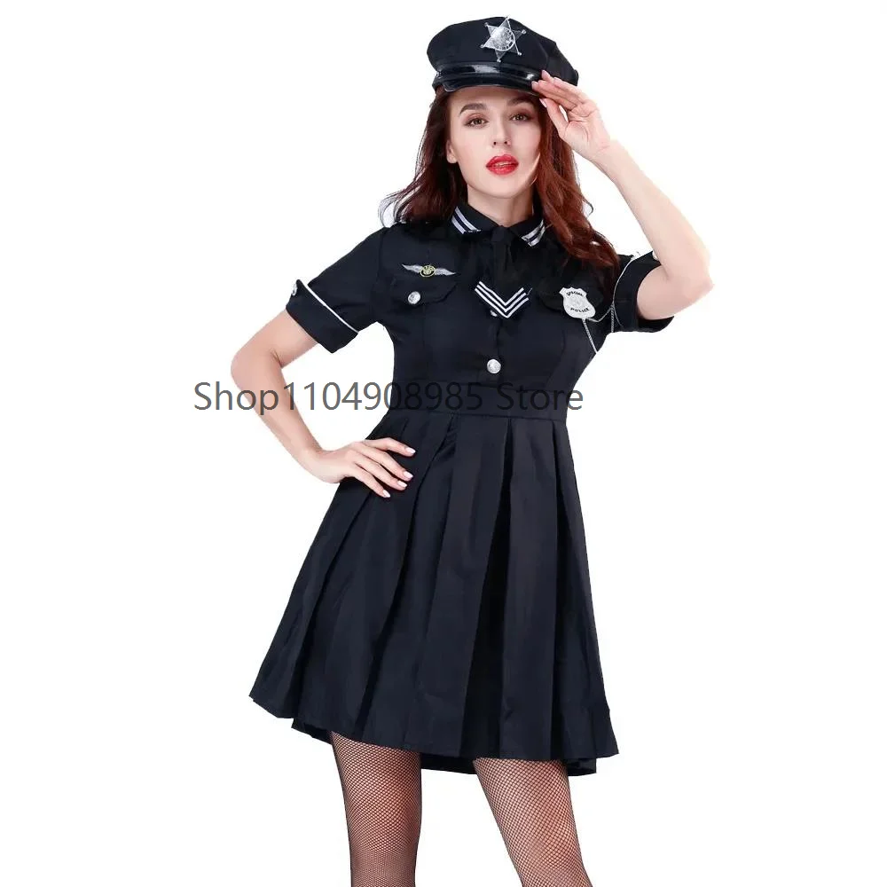 

Halloween Adult Ladies Cop Police Officer Policewomen Costume Uniform Cosplay Sexy Women Hen Party Fancy Dress