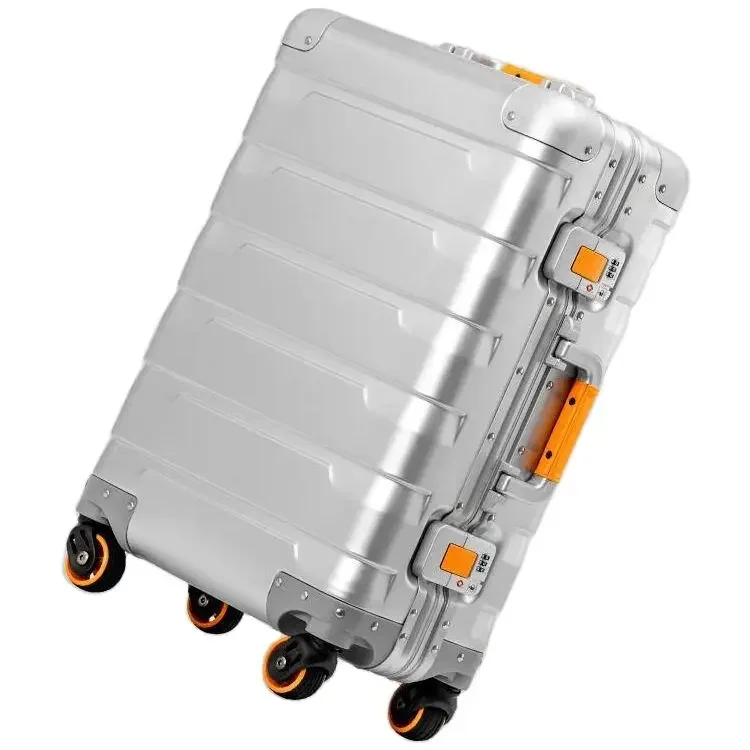 Hot Sale Aluminum-Magnesium Alloy Trolley Case Universal Wheel 20 Inch 24 Inch Metal Case Business Aluminum Frame Luggage