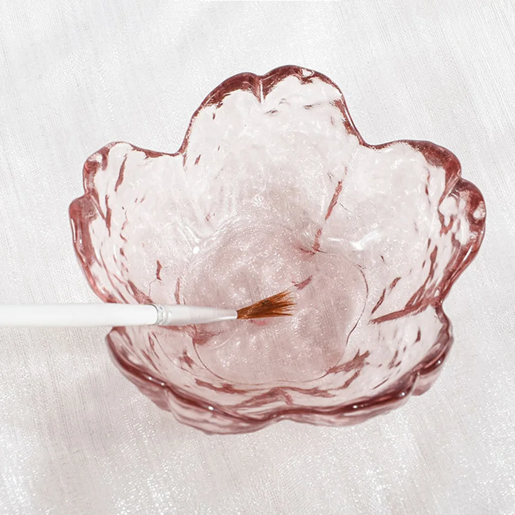 

Crystal Glass Nail Art Dish Cup Japanese Pen Washing Holder for Acrylic Nails Manicure Tool Storage Container