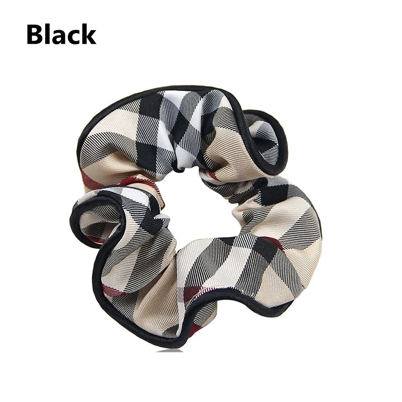 1-2Pcs/set Woman Fashion Plaid Large hair circle Hair Ties Girls Ponytail Holders Rubber Band Female Hairband Hair Accessories