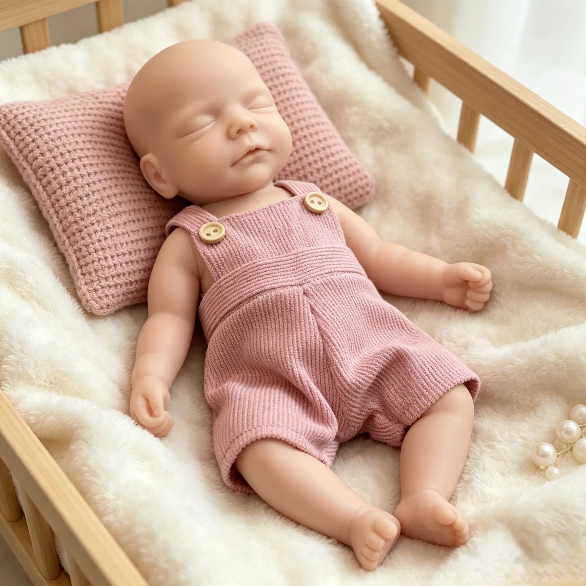 10 Inch Sam Full Silicone Reborn Baby Girl Doll Unpainted Blank Kit Raw Doll For DIY Painting Collectible Craft