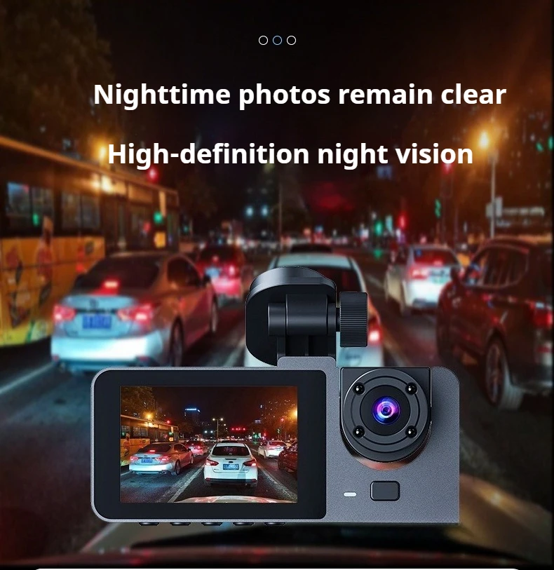Three-lens Dash Cam for Cars Camera 720 480P Video Recorder Dashcam DVR Black Box DVR Infrared Night Vision with APP Connection view 3