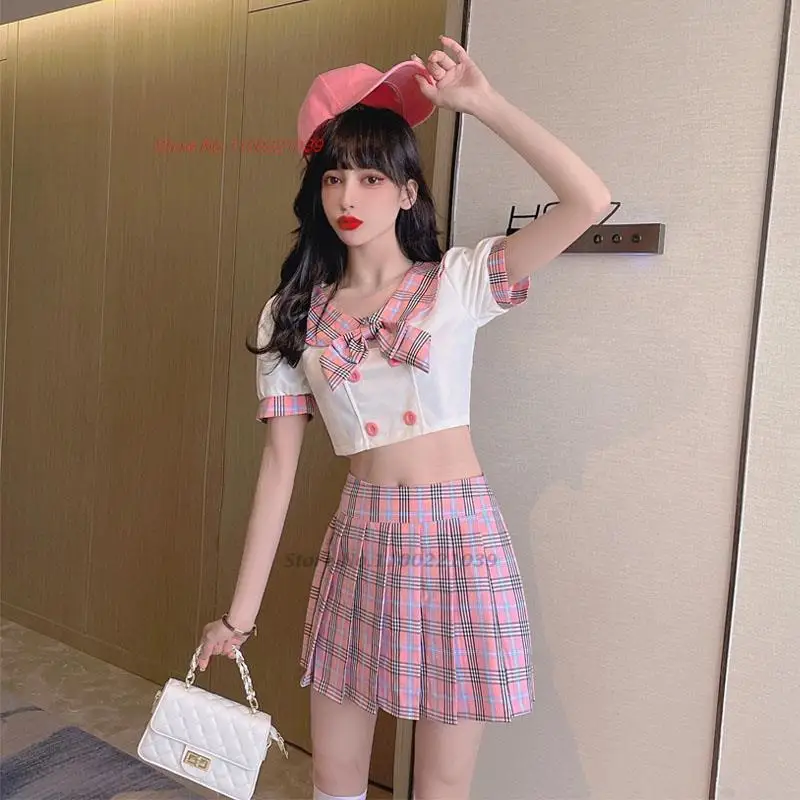 2024 hot girl jk uniform daily two-piece set japanese korean college style school costume suit blouse+high waist hip skirt set