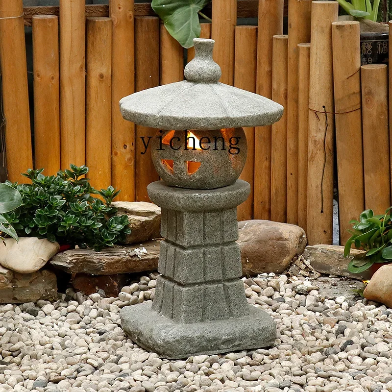 XL imitation stone lantern Chinese zen palace lamp lawn tower landscaping props