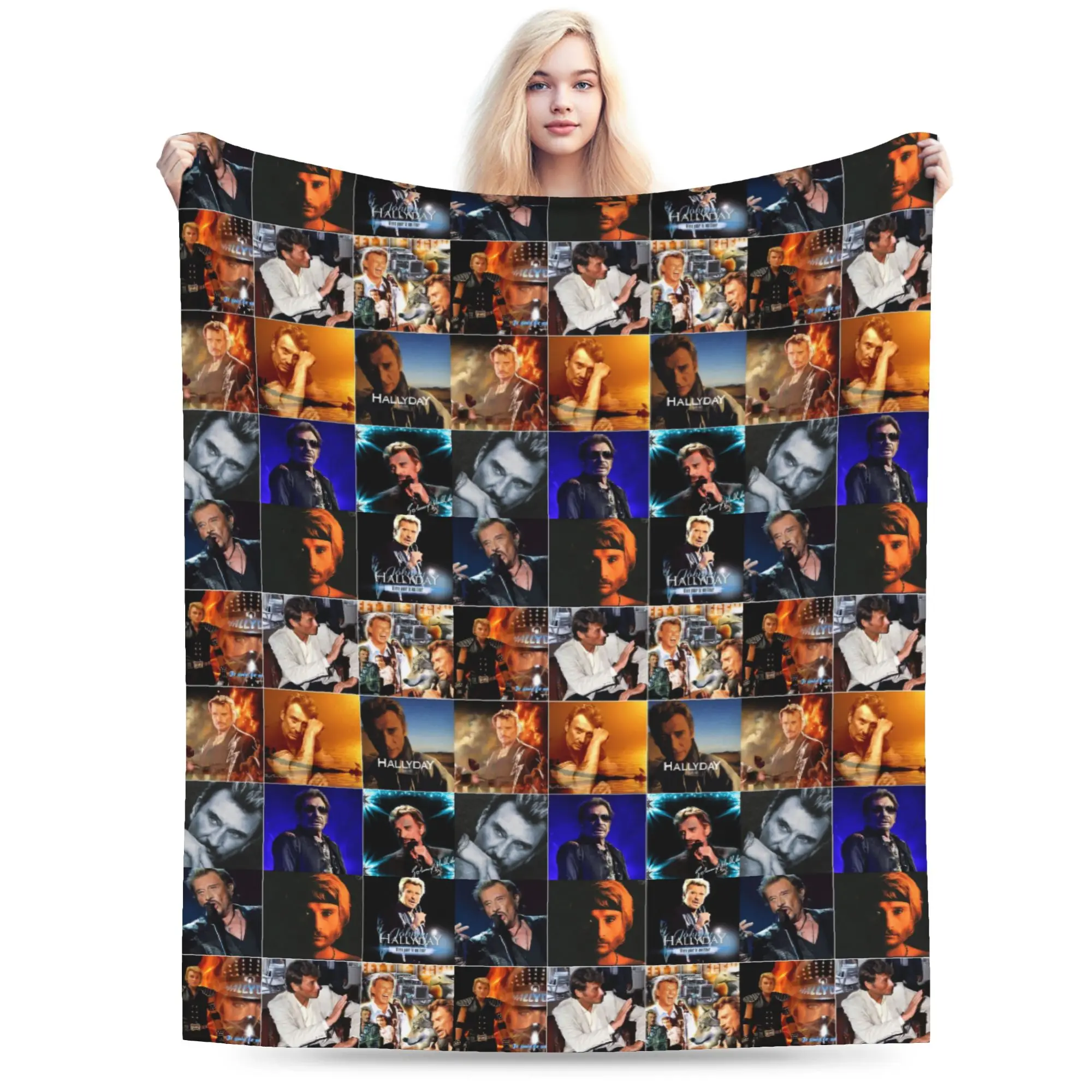 جوني هاليداي صور مجمعة الصوف رمي بطانية البطانيات للمنزل الأريكة سوبر سرير دافئ البساط