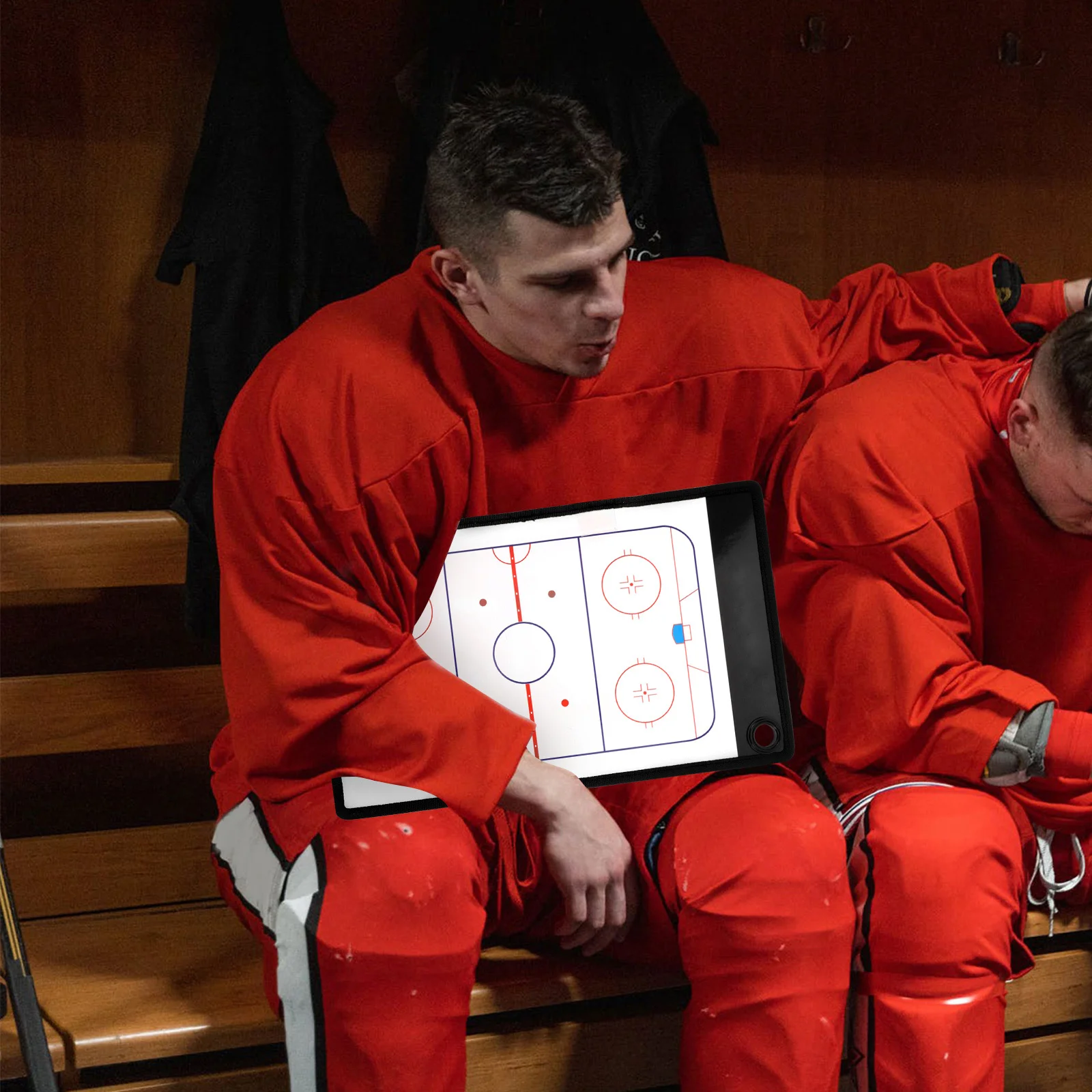 1 مجموعة هوكي الجليد التدريب مجلس دائم بولي كلوريد الفينيل قابلة لإعادة الاستخدام الكتابة القلم مزدوجة الوجهين الطباعة التدريب لعبة الفوز استراتيجية الرياضة