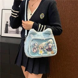 Furry Plush Ita Bag Cute Kawaii Cat Mochila Daily Using All-match Crossbady Mochilas Mujer Student Backpack Original Women Bags