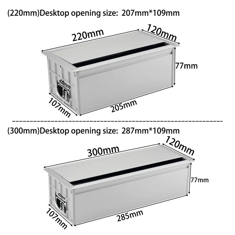 Pulpit gniazdo ue Box odwróć kabel ze stopu aluminium Box ukryte otwory na druty przelotka Box pyłoszczelna szczotka, porty RJ45, gniazdo USB