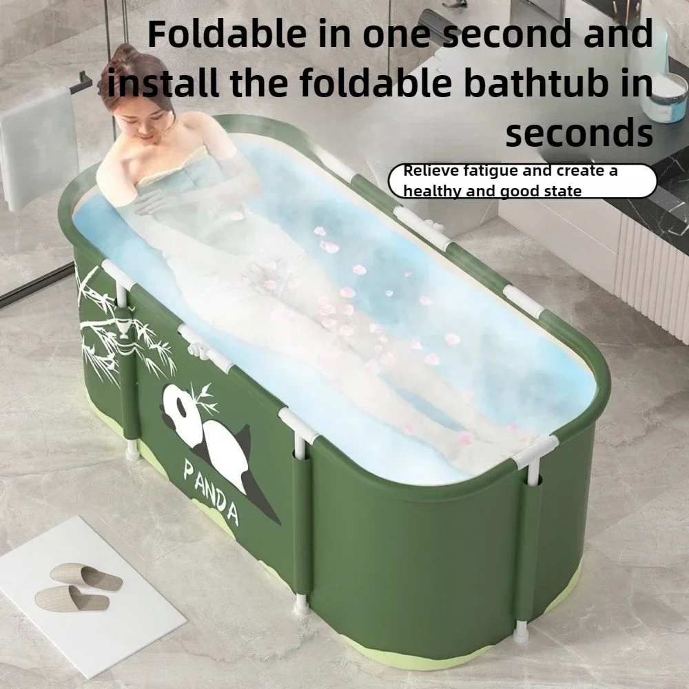 

Portable Folding Bathing Bucket for Adults One Button Foldable Free of Installation Adult Full Body Household Bathtub and tray