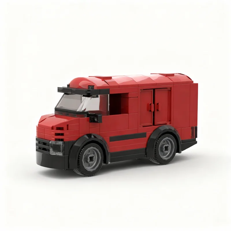 116pcs MOC City Cargo Post Delivery Van 4-wide Model Building Blocks Toys Construction Christmas Gift Creative Idea Assemble