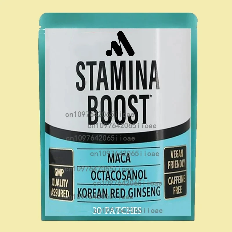 

30 Patches Men's Stamina Boost with Red Ginseng - Natural Muscle Builder & Nitric Oxide Booster - Transdermal Patches