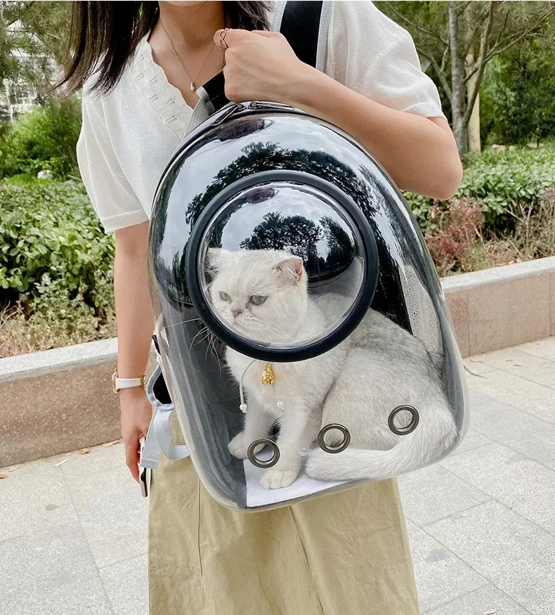 Atmungsaktiver Tragbarer Haustier-Rucksack Transparente Raumkapsel-Tasche für Katzen und Hunde - Haustiertransport mit Komfortgriffen – Detail 17