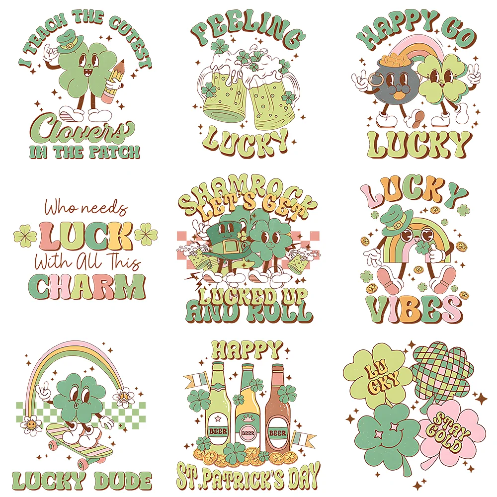 St Patrick Day Iron on Transfers Patches St Patrick Day Iron on Patches for Clothes Heat Transfer Sticker Apparel