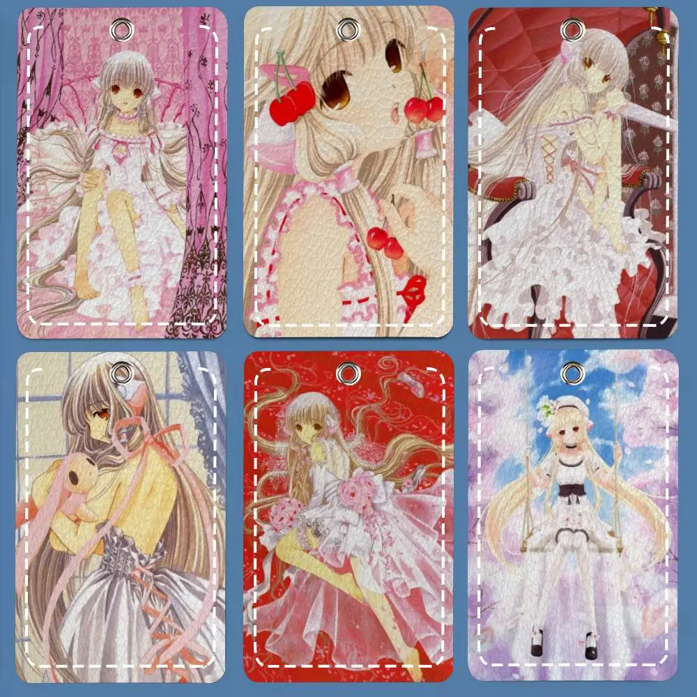 

Держатель для карт Chobits Anime, подходит для кредитных карт, проездных билетов, мягкий кожаный прямоугольный брелок для ключей, защитный чехол