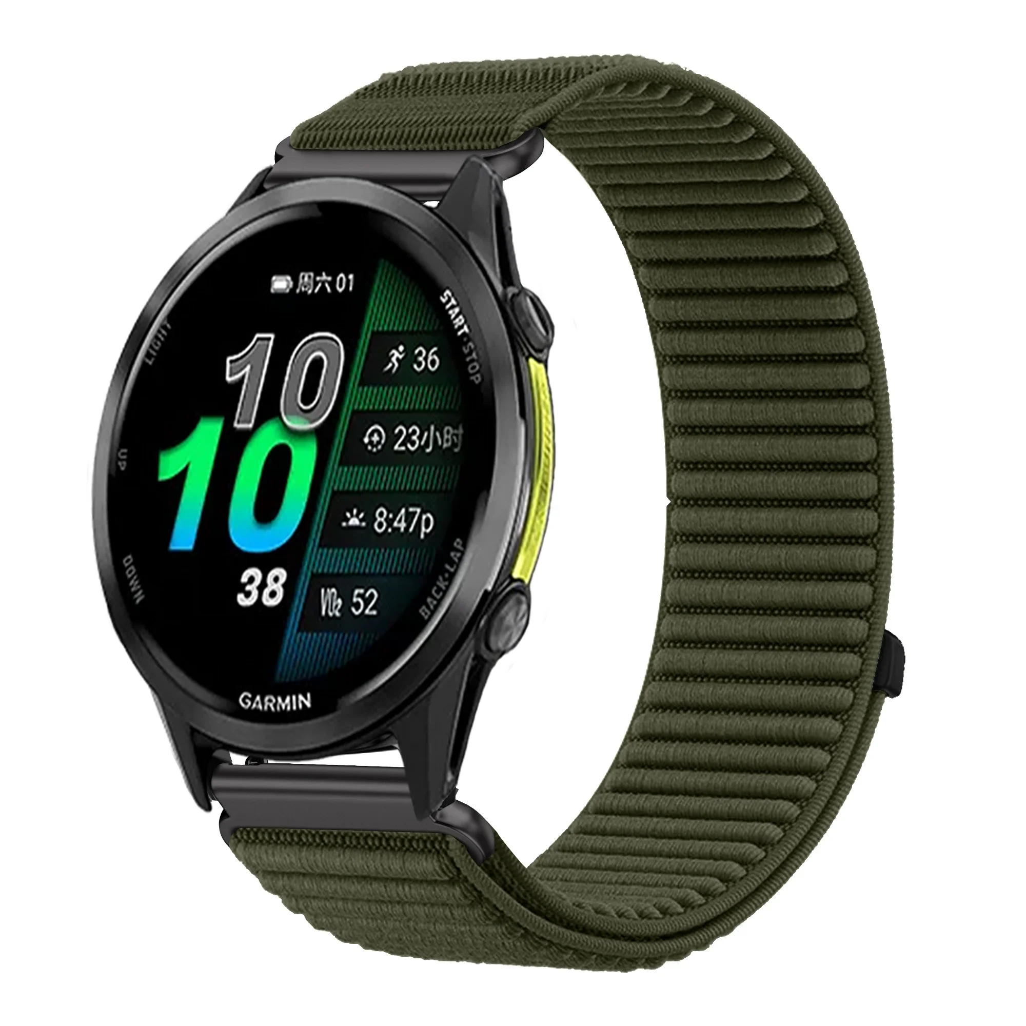 18mm 20mm 22mm Nylonarmband für Garmin Forerunner 970 570 47/42mm 965 265 170 70 165 55 Venu 4 45/41mm Armband Garmin Active 6 5 – Detail 12