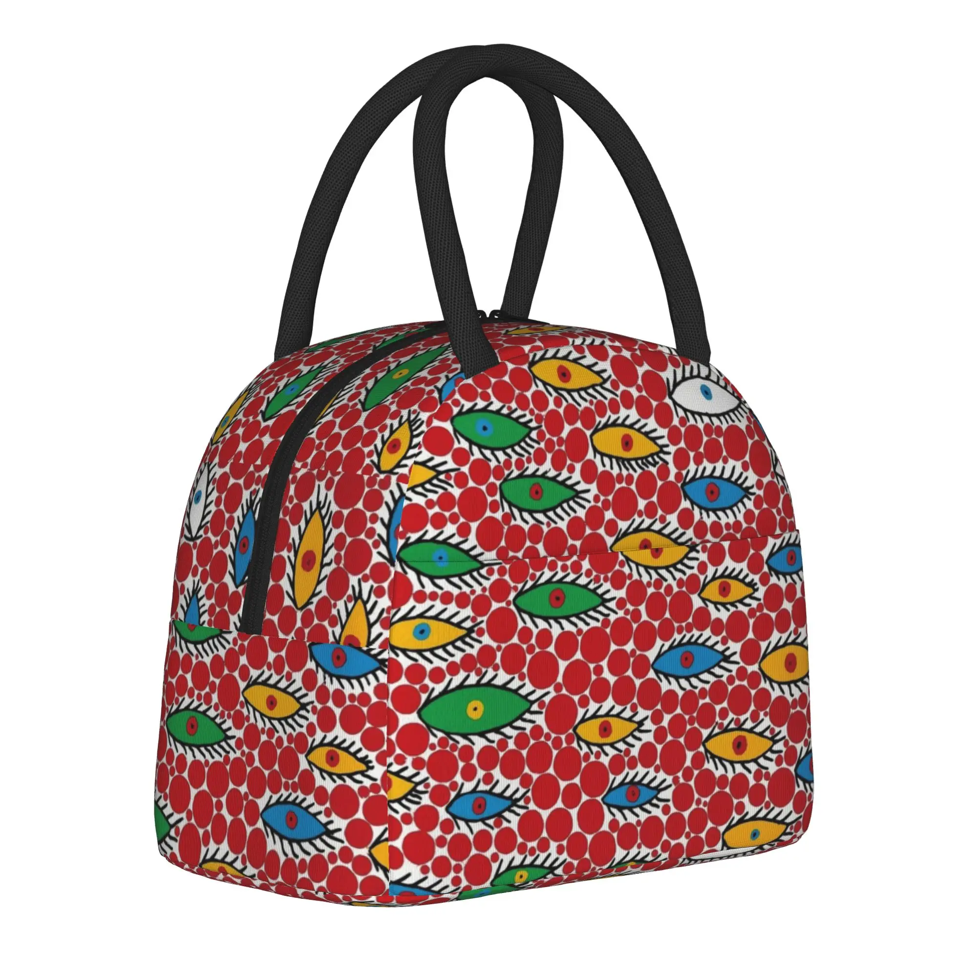 Yayoi Kusama Flaying Eyes Insulated Lunch Bags Cooler Bag Reusable,Lunch Container Polka Aesthetic Large Tote Lunch Box Food Bag