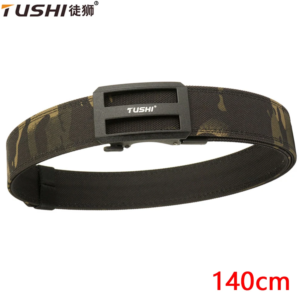 

TUSHI 140cm New Tactical Gun Belt for Men and Women 1100D Nylon Metal Automatic Buckle Police Military Belt Hunting IPSC Girdles