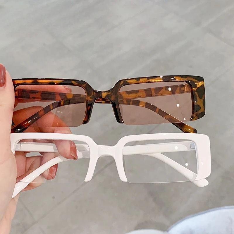 

Unisex New Personalized Rectangle Sunglasses New Trend Men Women Semi-frame Eyewear Ladies Designer UV400 Shades Sun Glasses