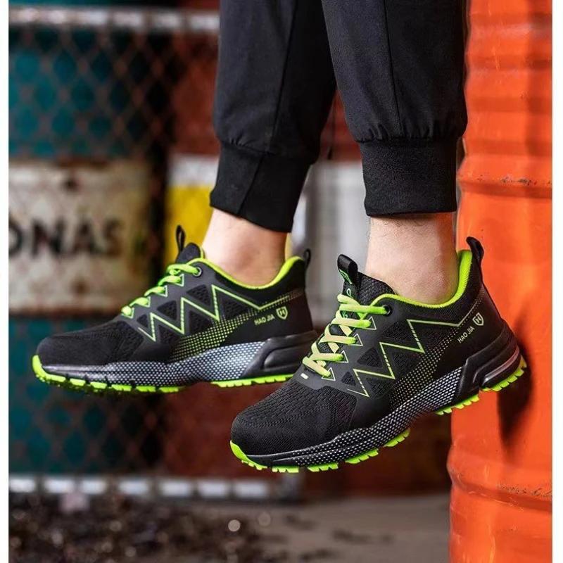 

Anti-smash Safety Shoes Men Steel Toe Sneakers Puncture Proof Breathable Work Boots Man Fashion Construction Protective Footwear