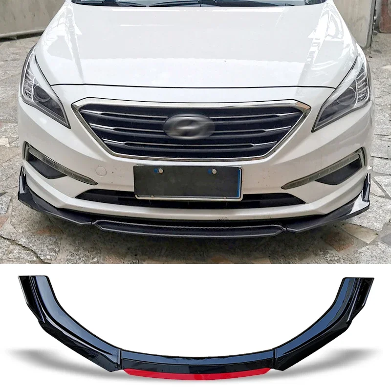 Front Bumper Spoiler Carbon Surface Protector Plate Lip Body Kit Chin Shovel For Hyundai Sonata 2015 - 2017