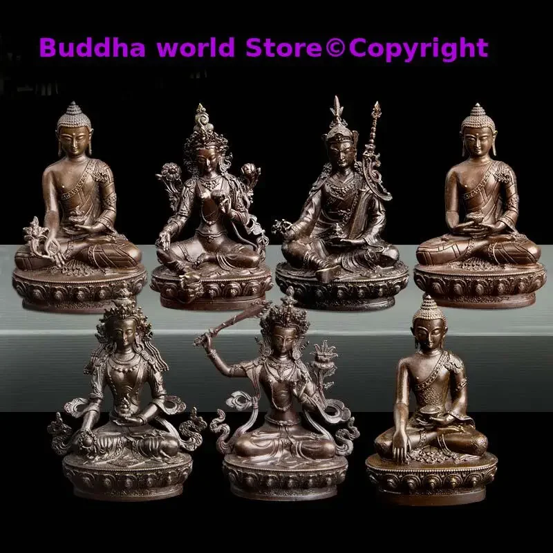 7PCS # HOME CAR Pocket handmade Buddha Patron saint God Sakyamuni Medicine Guru Rinpoche Green Tara Amitabha Bodhisattva Manjusr