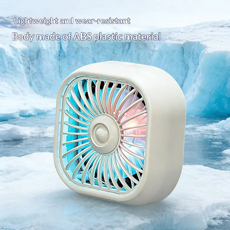 Best-selling USB Electric Fan with Ambient Light Car-mounted Mini Fan Air Conditioner Outlet Mini Clip Strong Wind, Multi-color