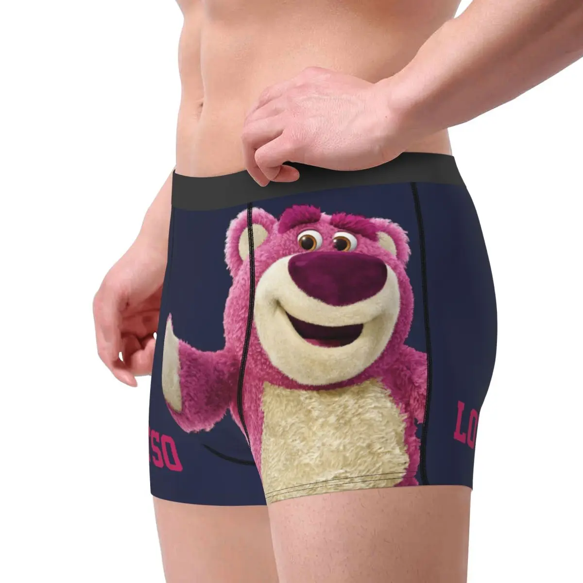 Disney-Toy Story Lotso Cute Bear Boxer, Culotte en coton, Sous-vêtements masculins, Short ventilé, Slip