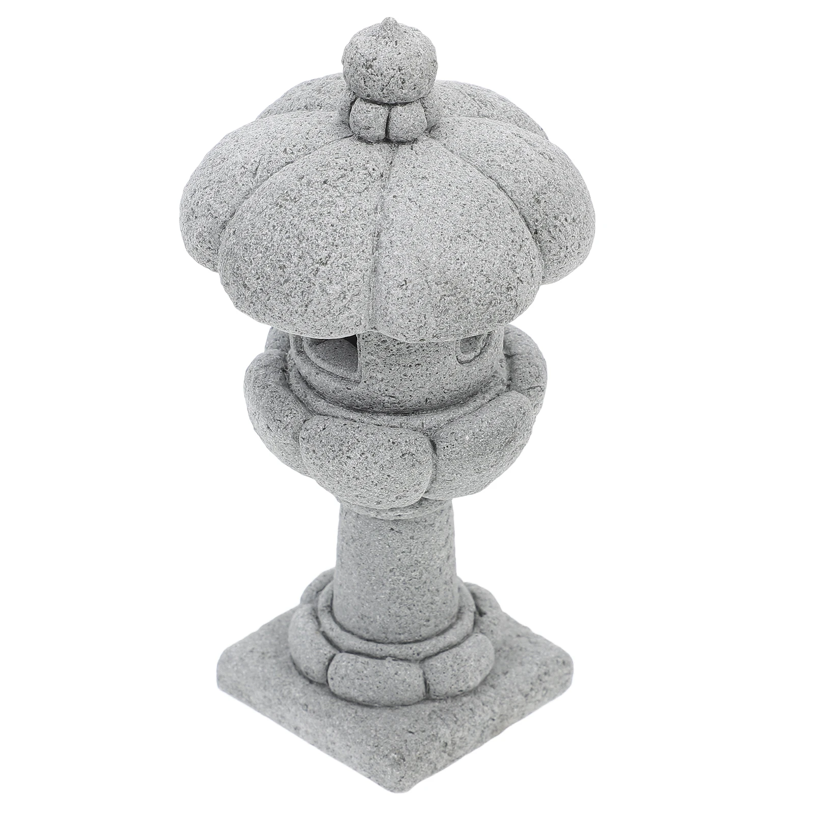 

Stone Pavilion Ornaments Durable Safe Decor Garden Pagoda Mini Landscape Home Outdoor Solar Yard Model Tabletop
