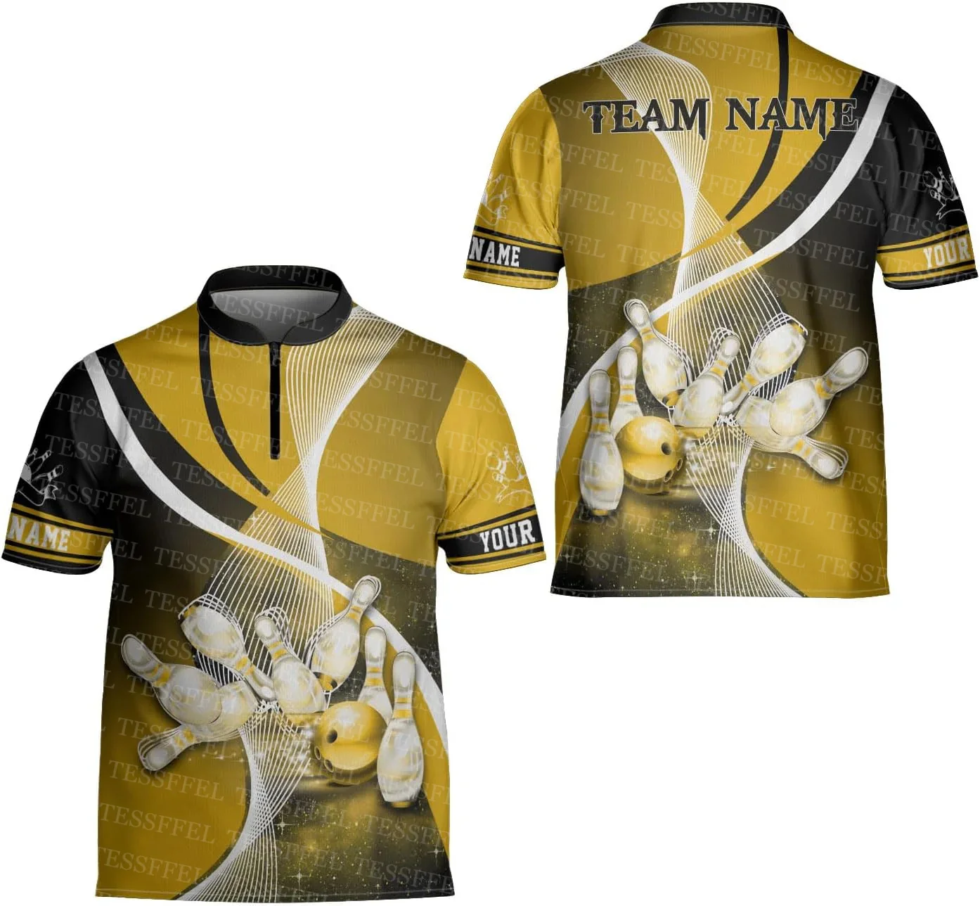 Custom Name Graffiti Flame Strike Bowling Colorful Retro Tattoo Harajuku 3DPrint Casual Unisex Polo Jersey Shirts Short Sleeve 0