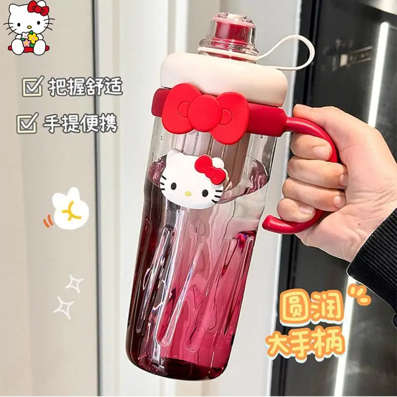 

Cute Sanrios Hello Kittys Cup with Straw Good-Looking Children Water Cup Portable High-Capacity Men and Women Festival Gift