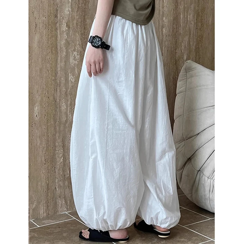 Lady doux concepteur taille haute pantalon femme confortable coréen jambe large pantalon filles mode coréenne Baggy pantalons décontractés