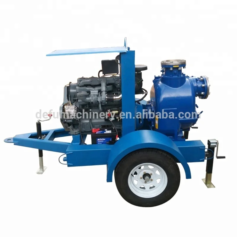 Agriculture Irrigation Equipment Diesel Water Pump With Trailer